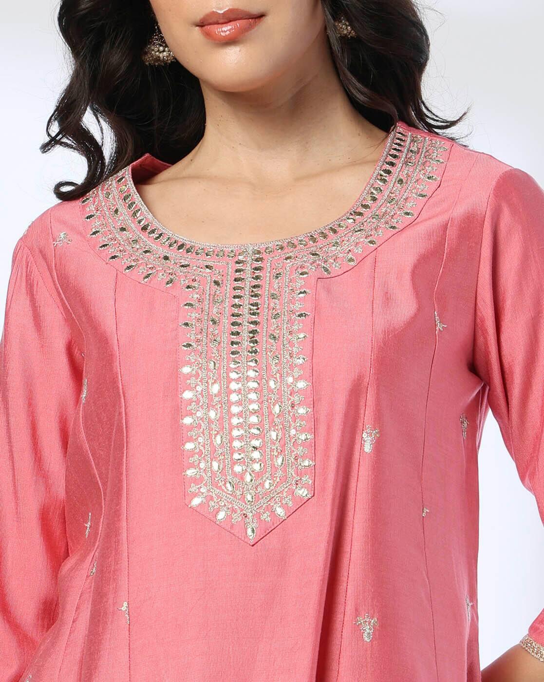 Peach Varitas Short Kurta, PEACH, XS