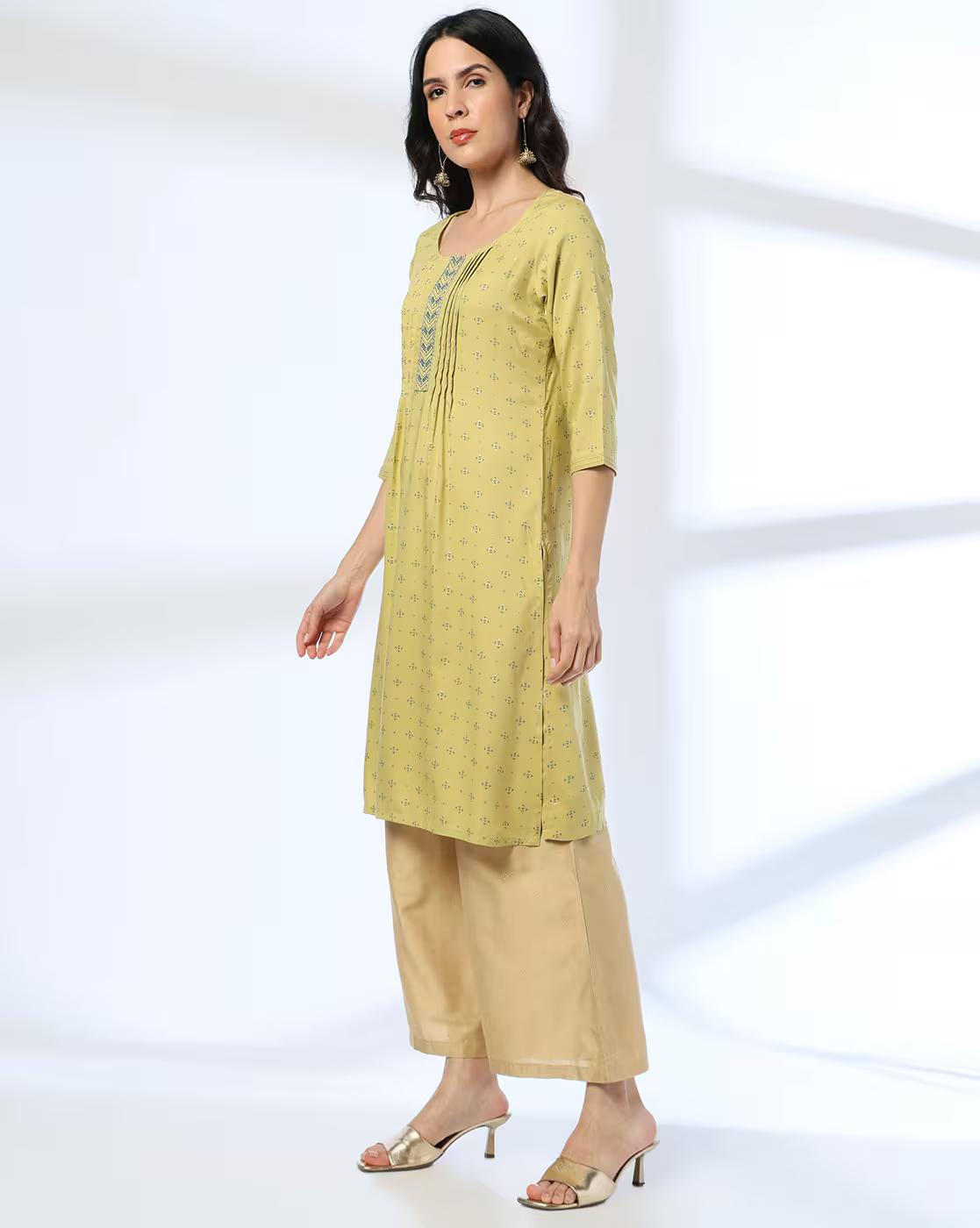 DOTS PLUS AOP SPACE TUCK EMB P, LIME, XS