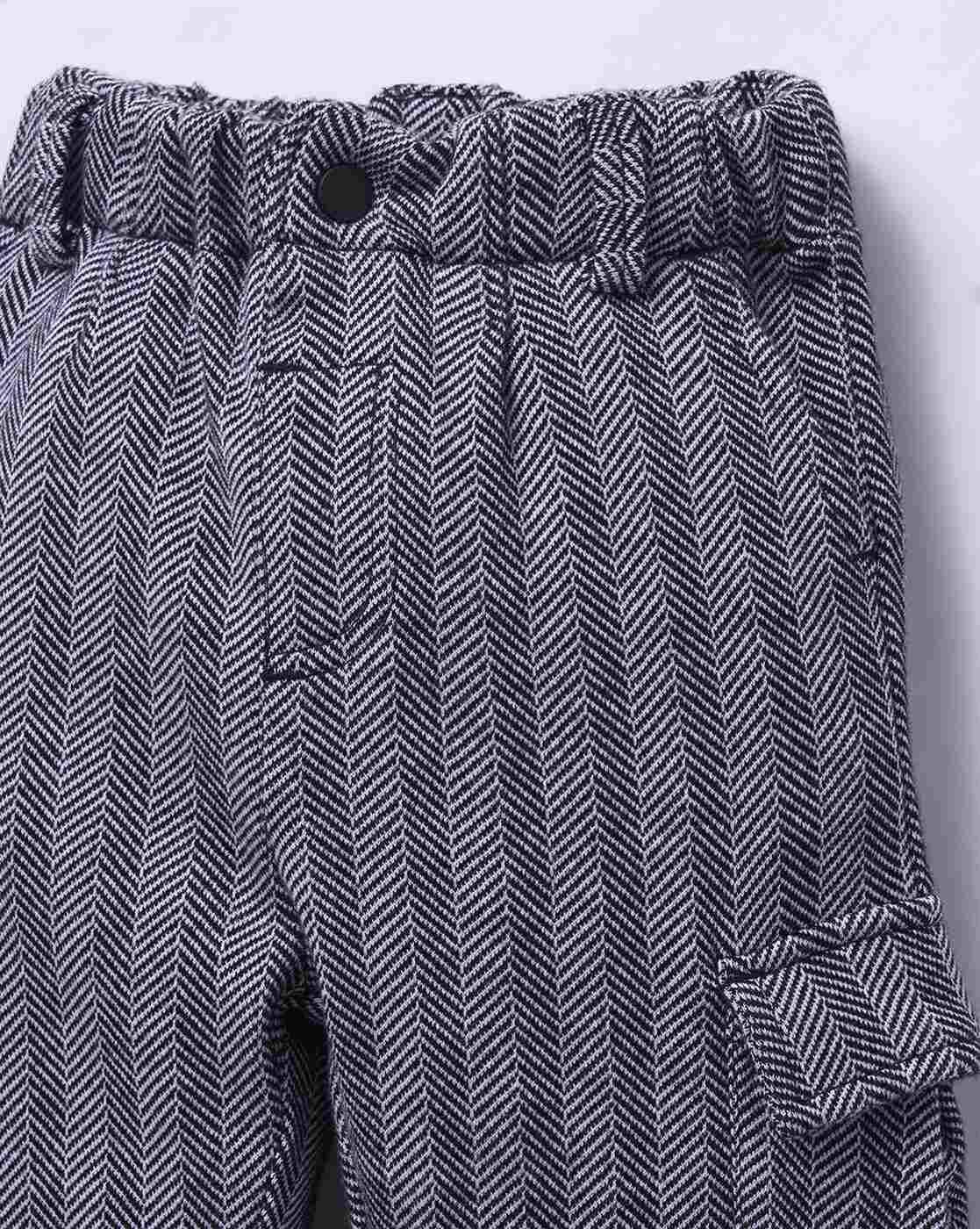 Boys Patterned Cotton Shirt & Joggers Set