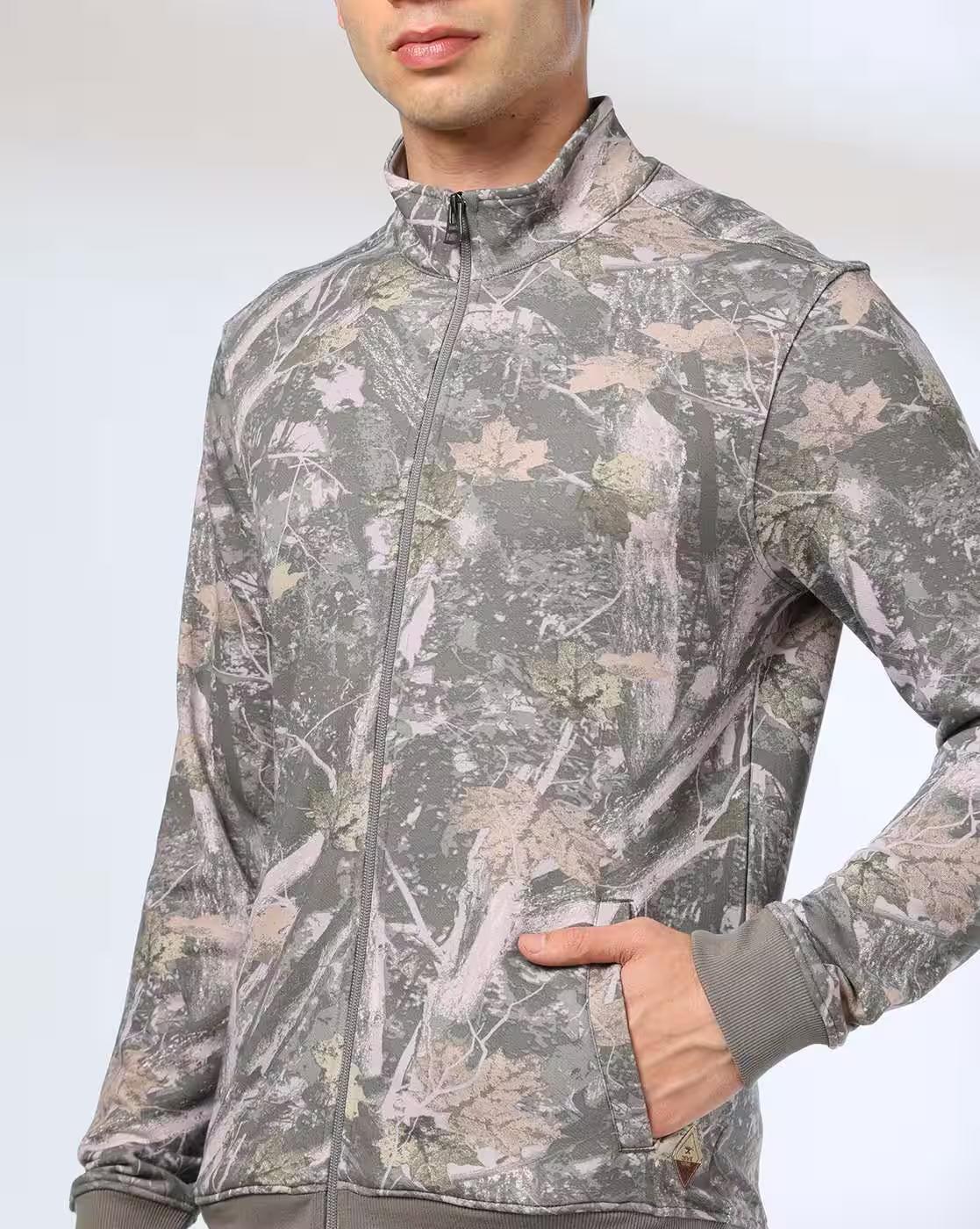 Men Front-Open High-Neck Sweatshirts