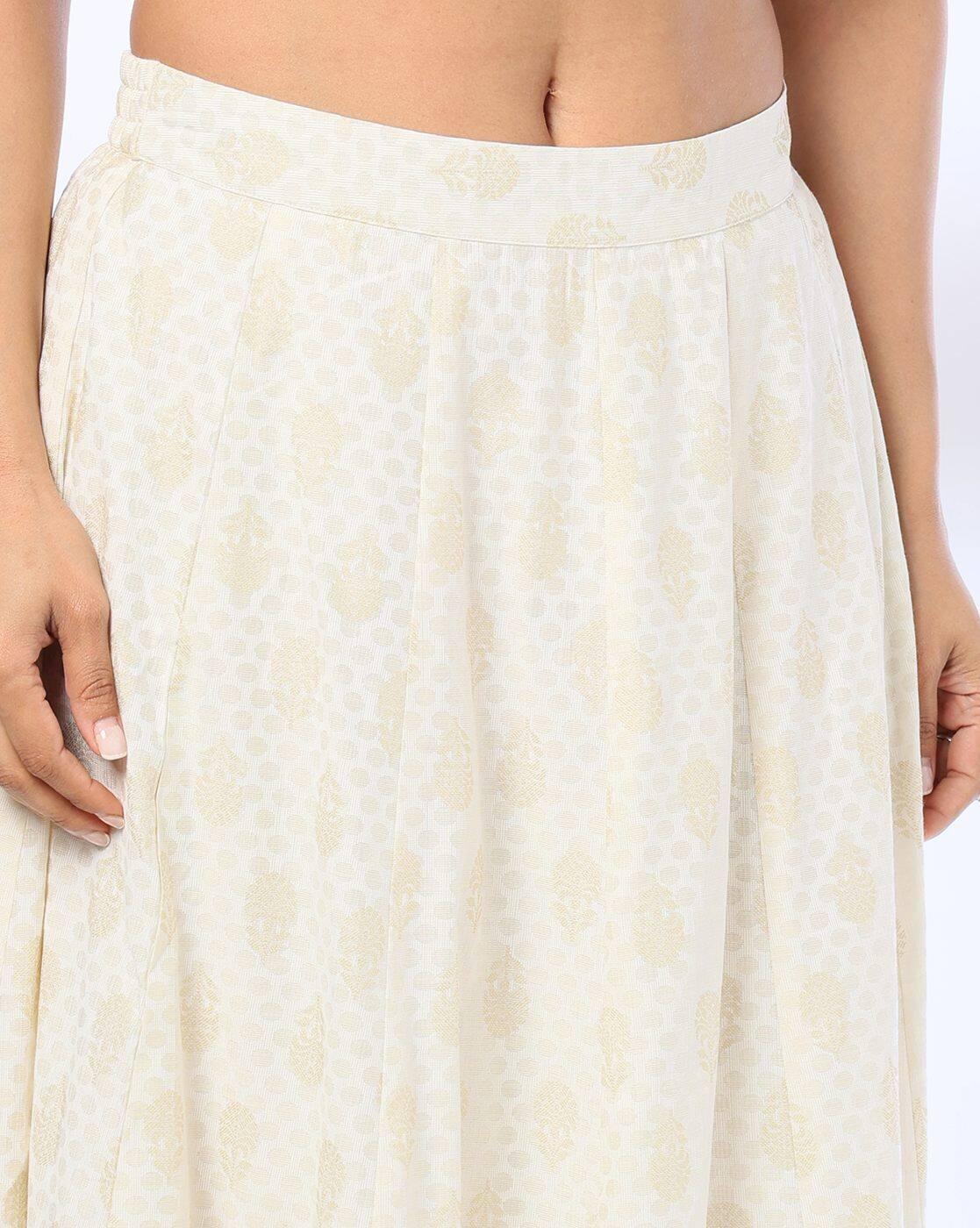 Women Floral Woven Crop Top & Palazzos Set