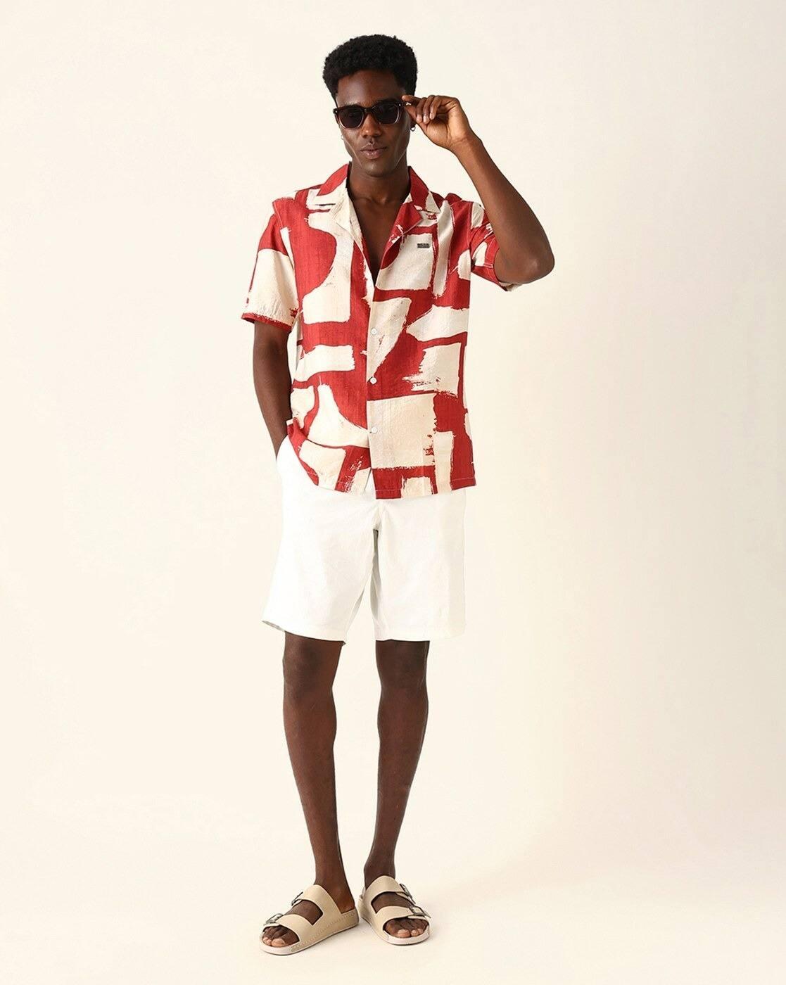 Men Self-design Relaxed Fit Shirt