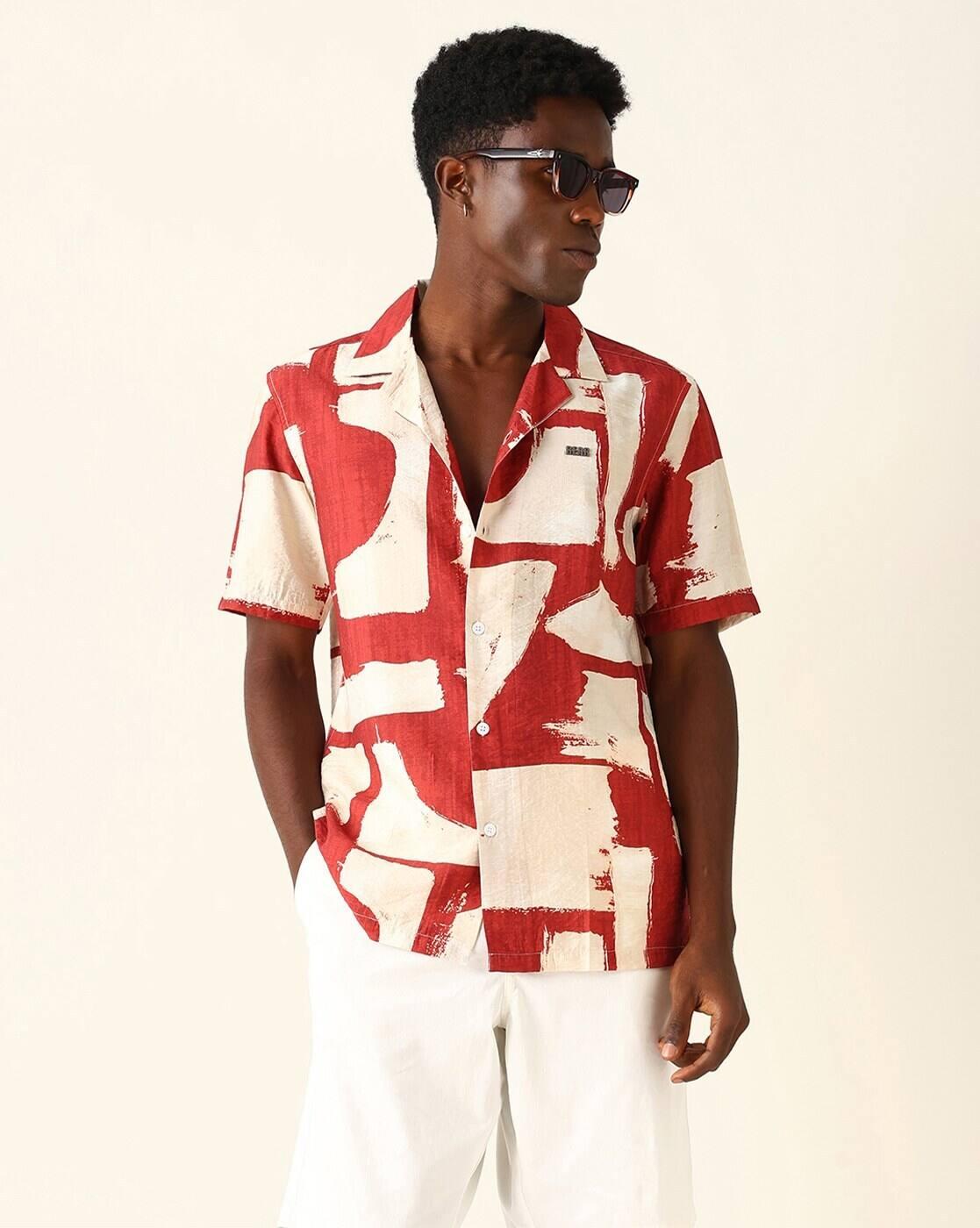 Men Self-design Relaxed Fit Shirt