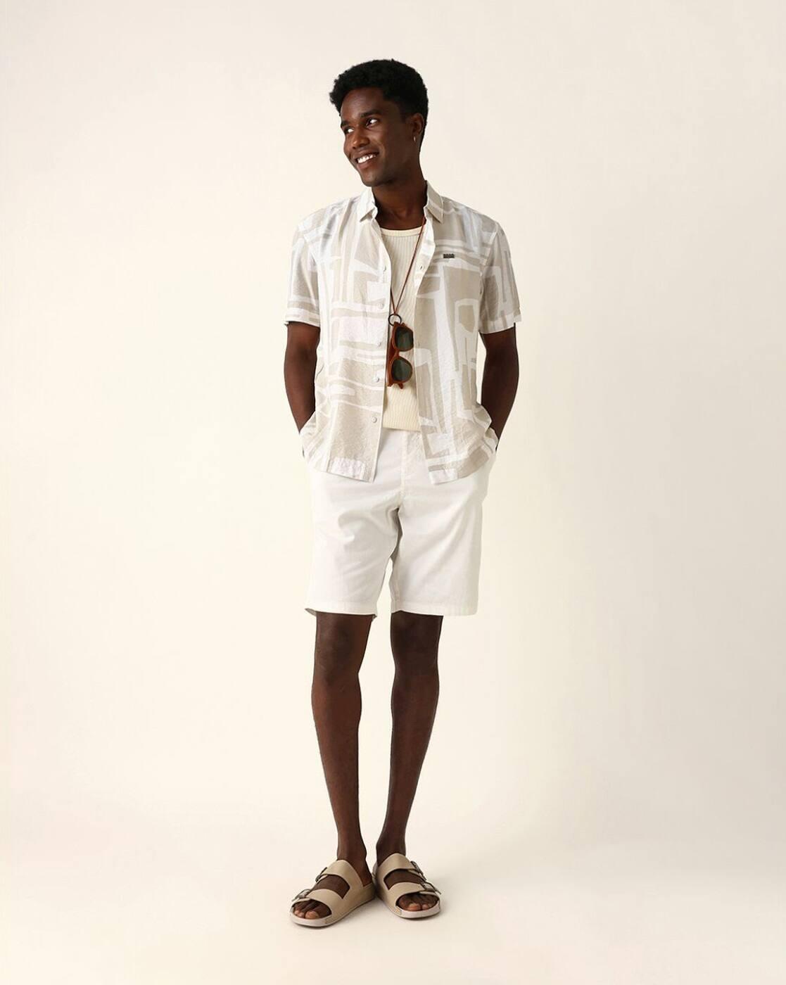 Men Self-design Relaxed Fit Shirt