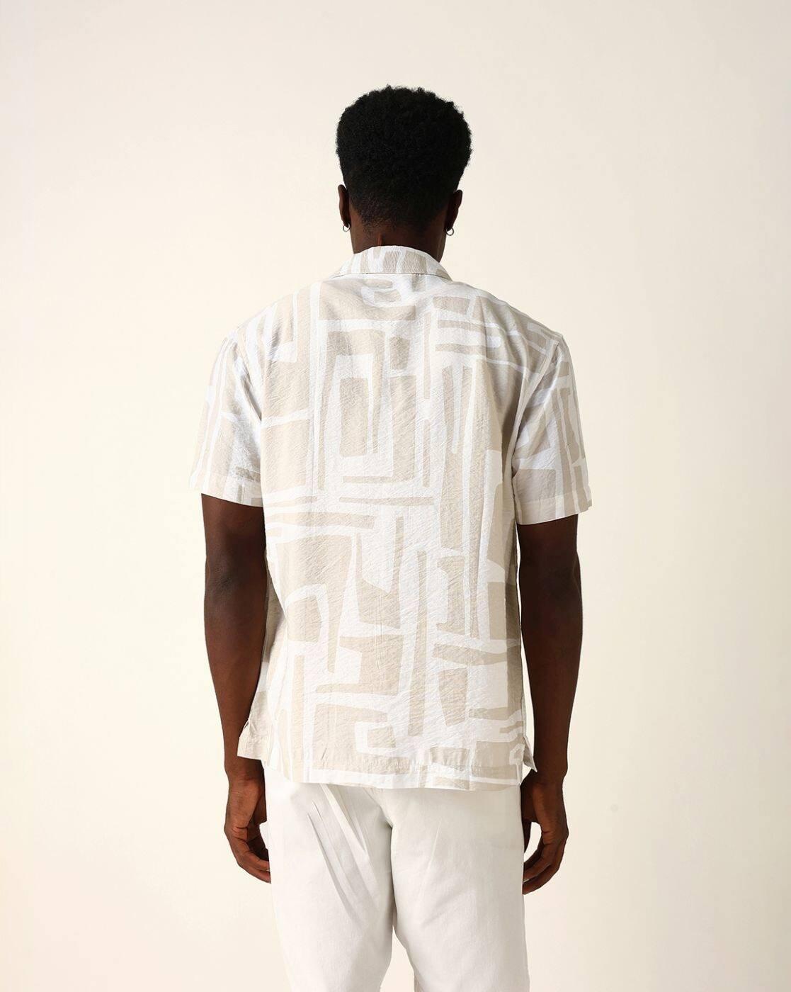 Men Self-design Relaxed Fit Shirt