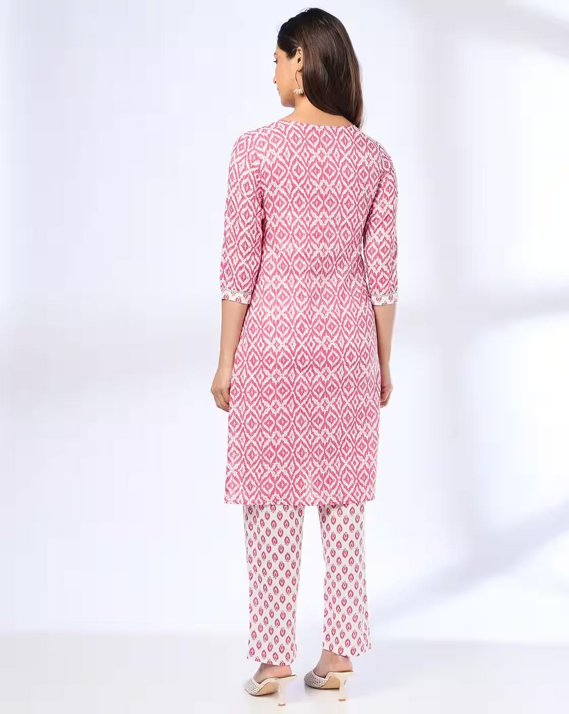 Women Printed Straight Kurta & Pants Set
