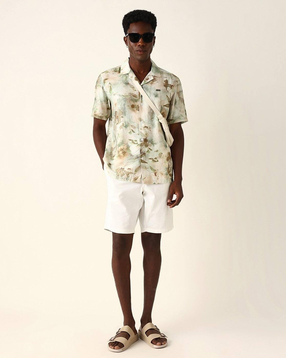 Men Spread Collar Relaxed Fit Shirt