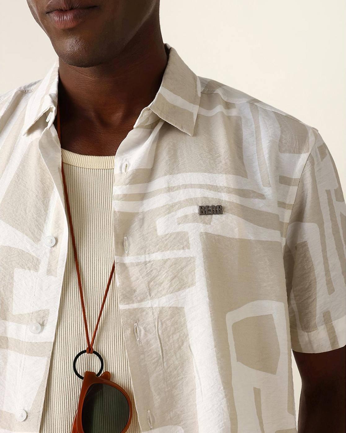 Men Self-design Relaxed Fit Shirt