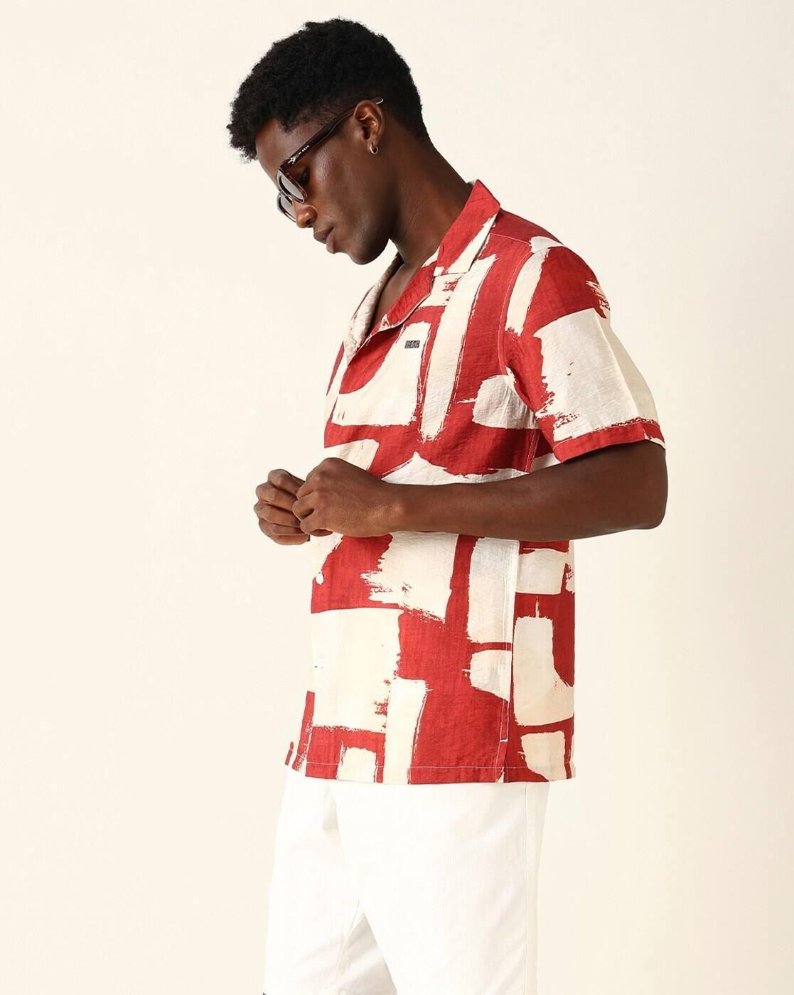 Men Self-design Relaxed Fit Shirt