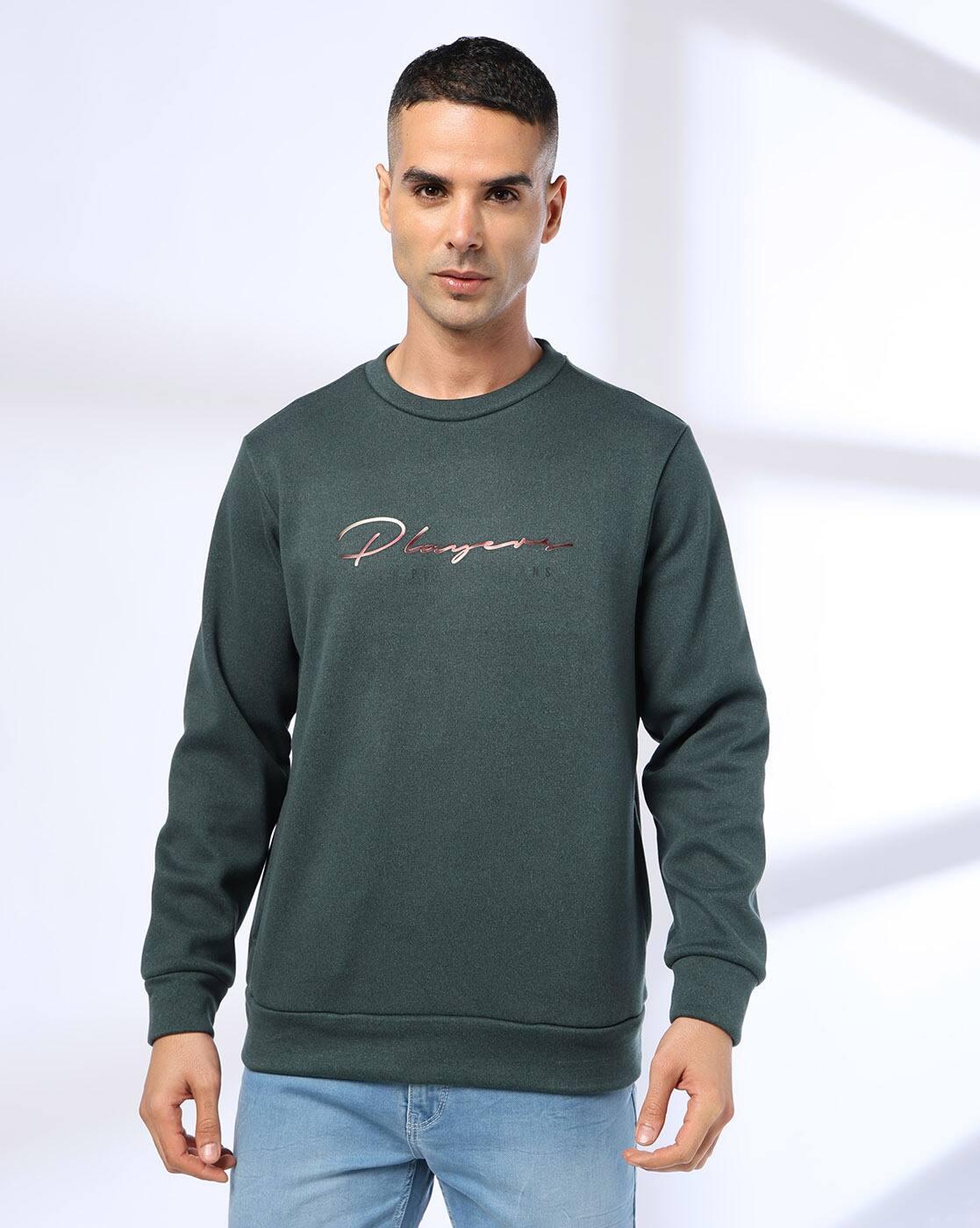 Men Typographic Print Slim Fit Sweatshirt
