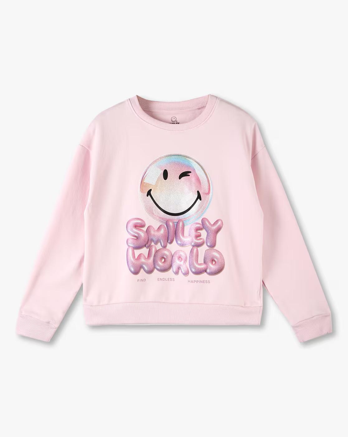 Girls Graphic Print Oversized Sweatshirt