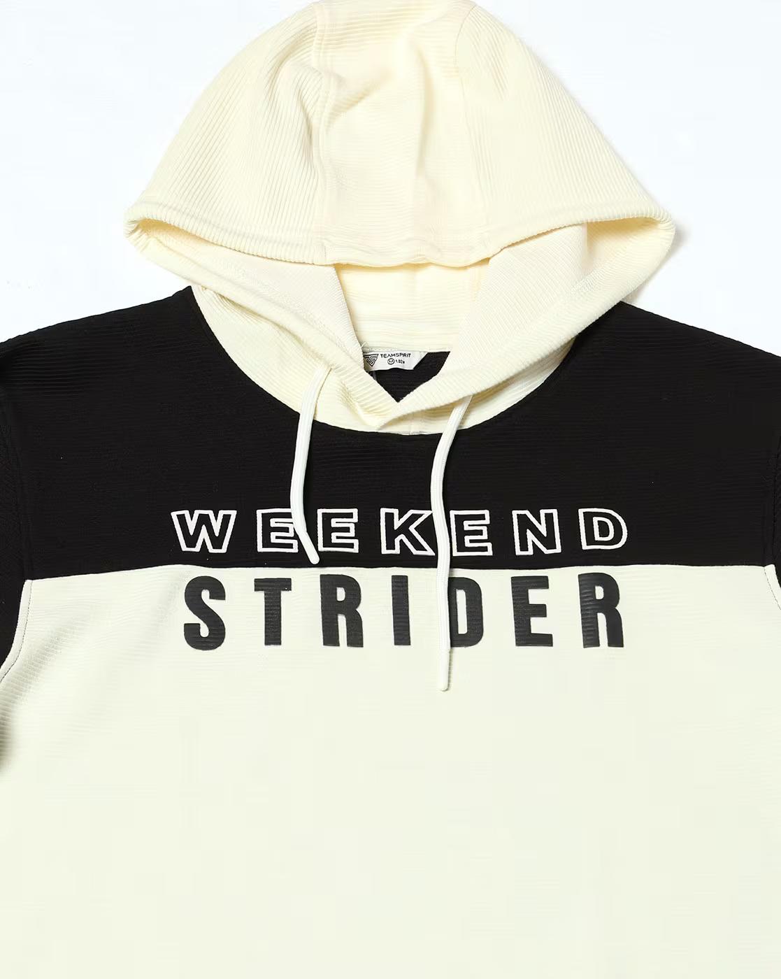 COLOR BLOCK WITH PRINT HOODY F, BLACK, M