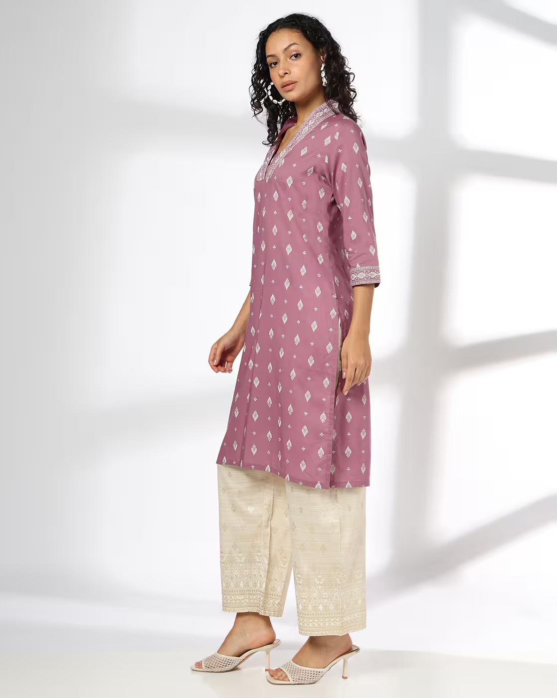 SEAUIN TILAK AOP SHAWL COLLAR, PURPLE, L