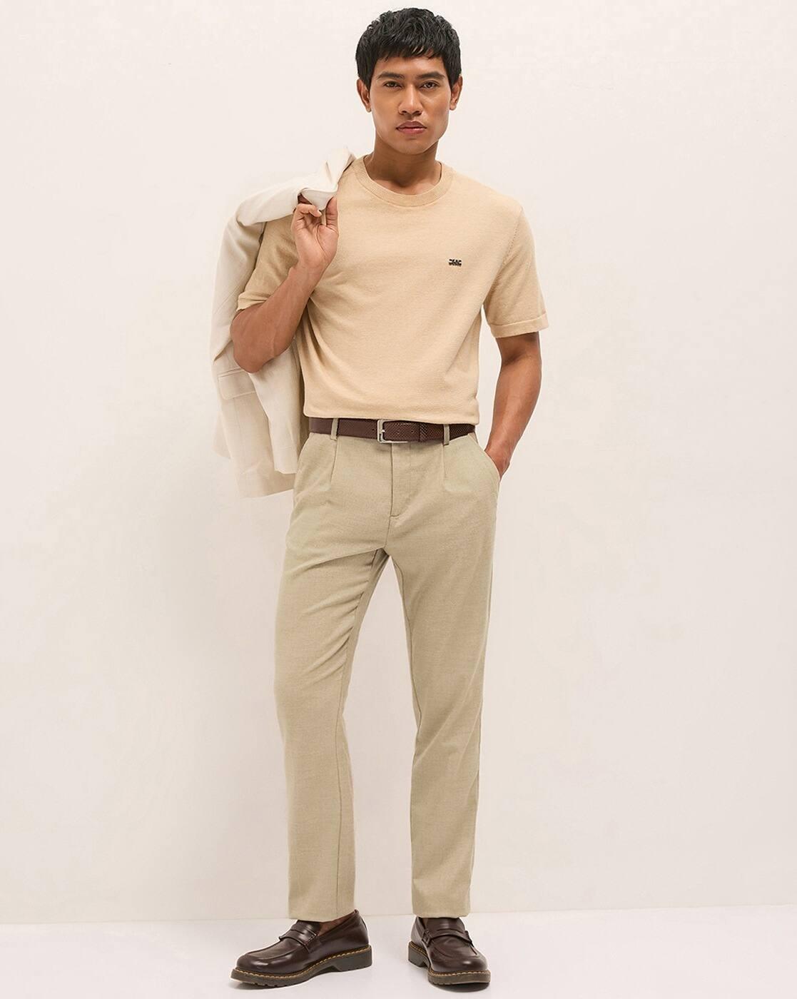 Regular Fit Pleated Trousers