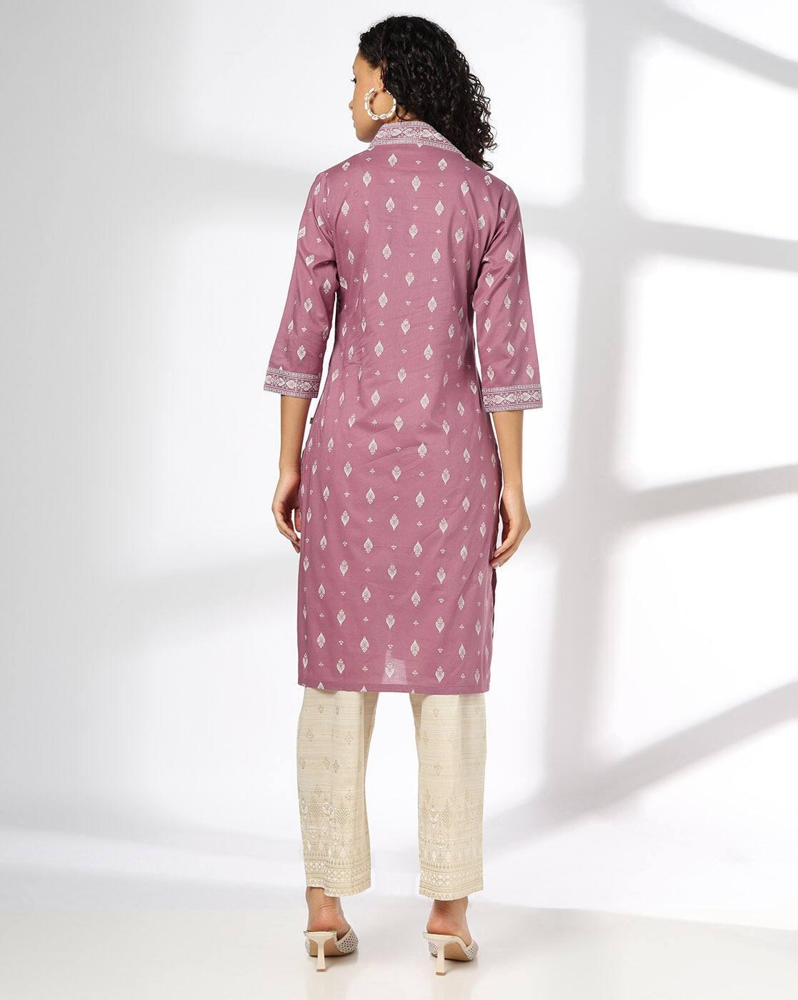 SEAUIN TILAK AOP SHAWL COLLAR, PURPLE, L