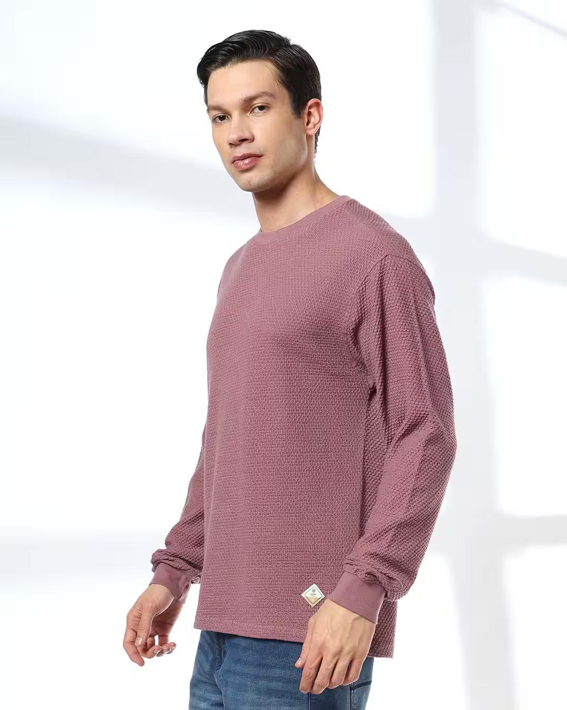 CREW STRUCTURED FS TEE WITH SL, Mauve, M