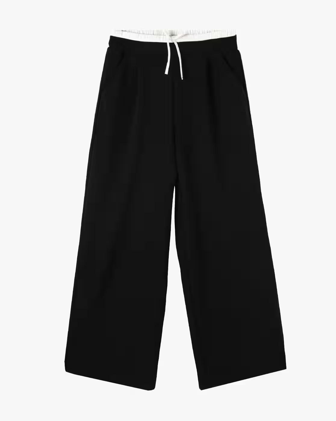 Girls Contrast Waist Relaxed Fit Pants