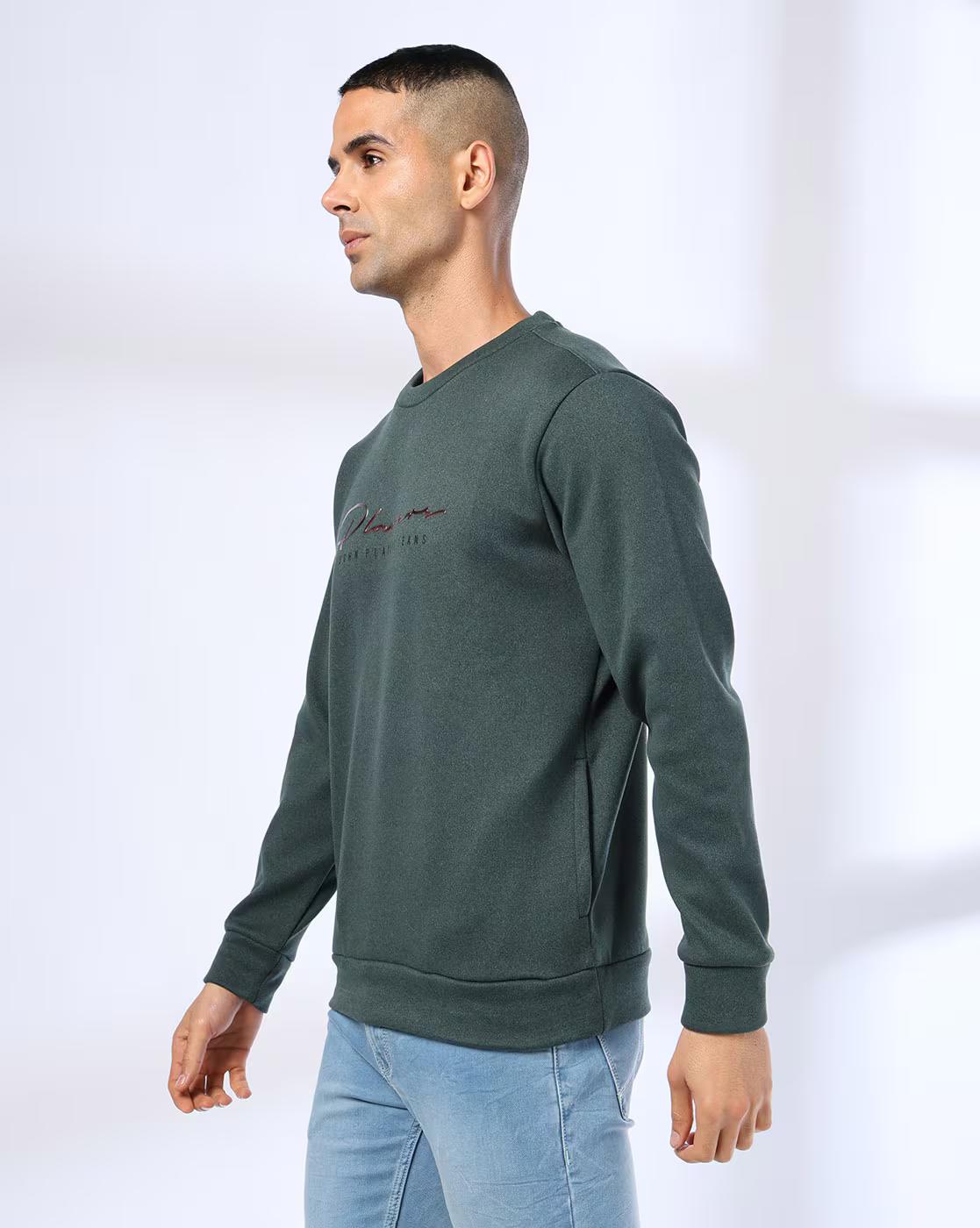 Men Typographic Print Slim Fit Sweatshirt