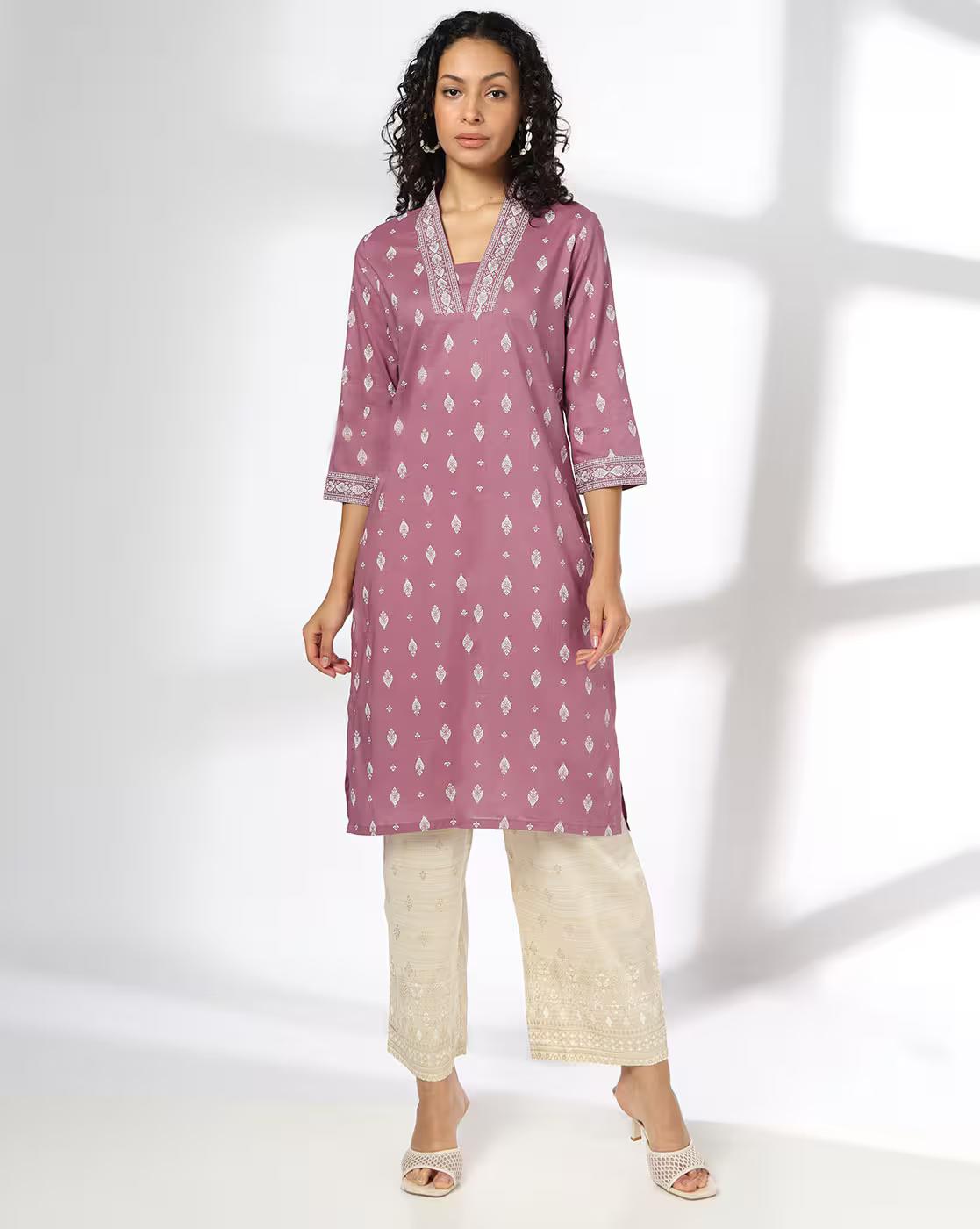 SEAUIN TILAK AOP SHAWL COLLAR, PURPLE, L