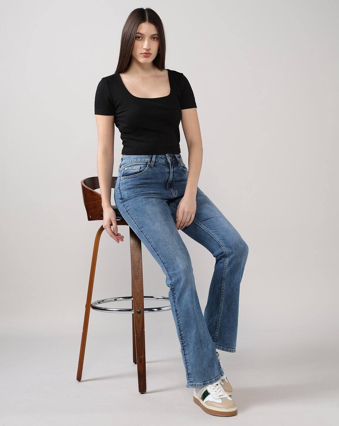Women Lightly Washed Bootcut Jeans