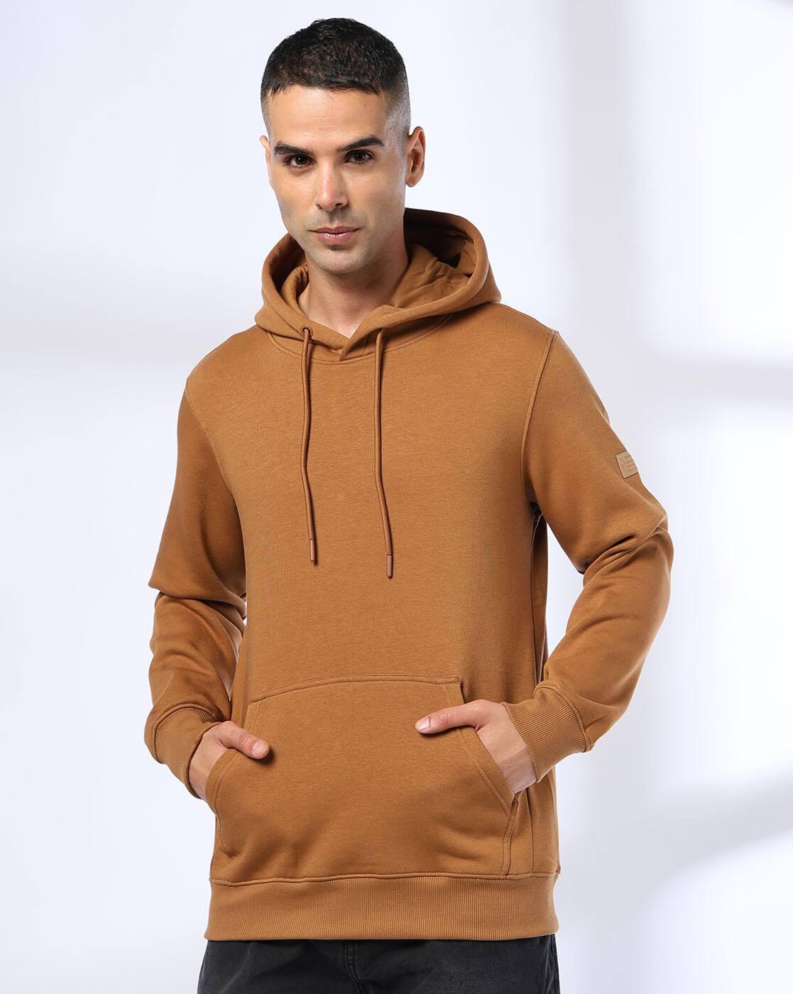 Men Slim Fit Hoodie with Kangaroo Pocket