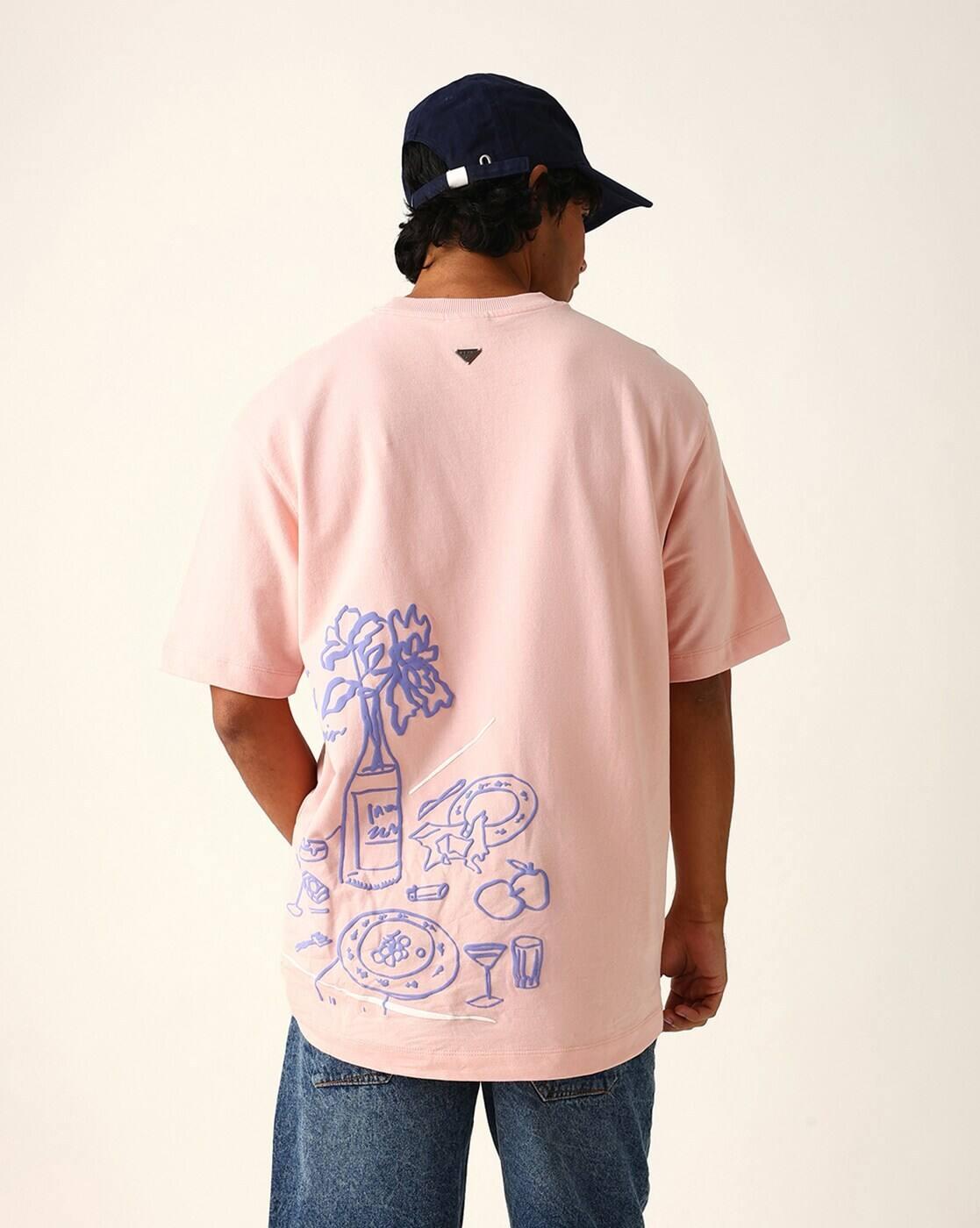 Self-design Oversized Fit Crew- Neck T-shirt