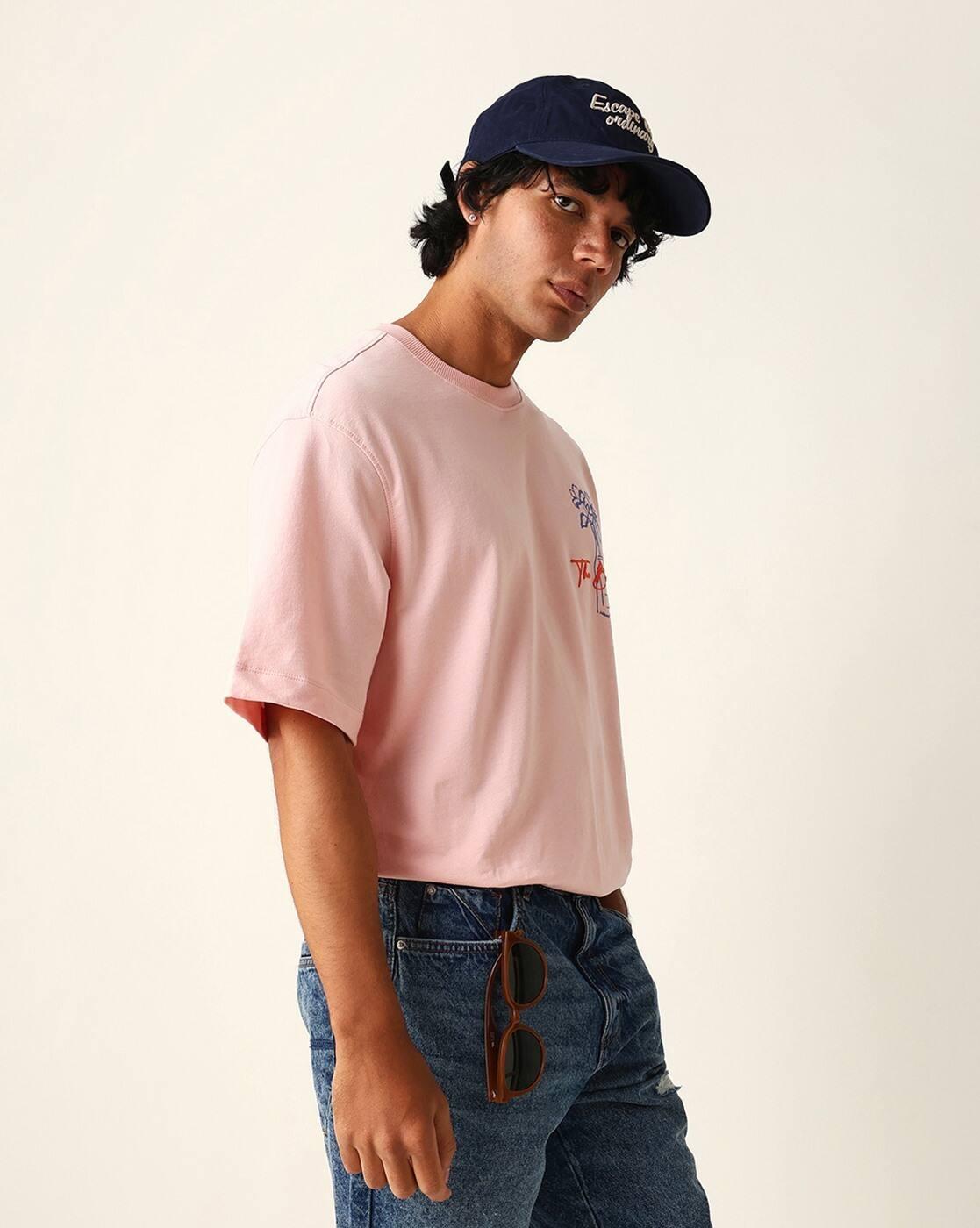 Self-design Oversized Fit Crew- Neck T-shirt