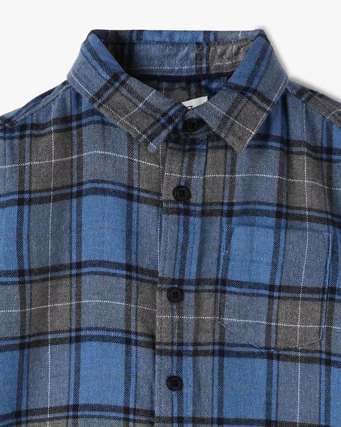 FS CHECKED FASHION SHIRT, BLUE, 3-4Y