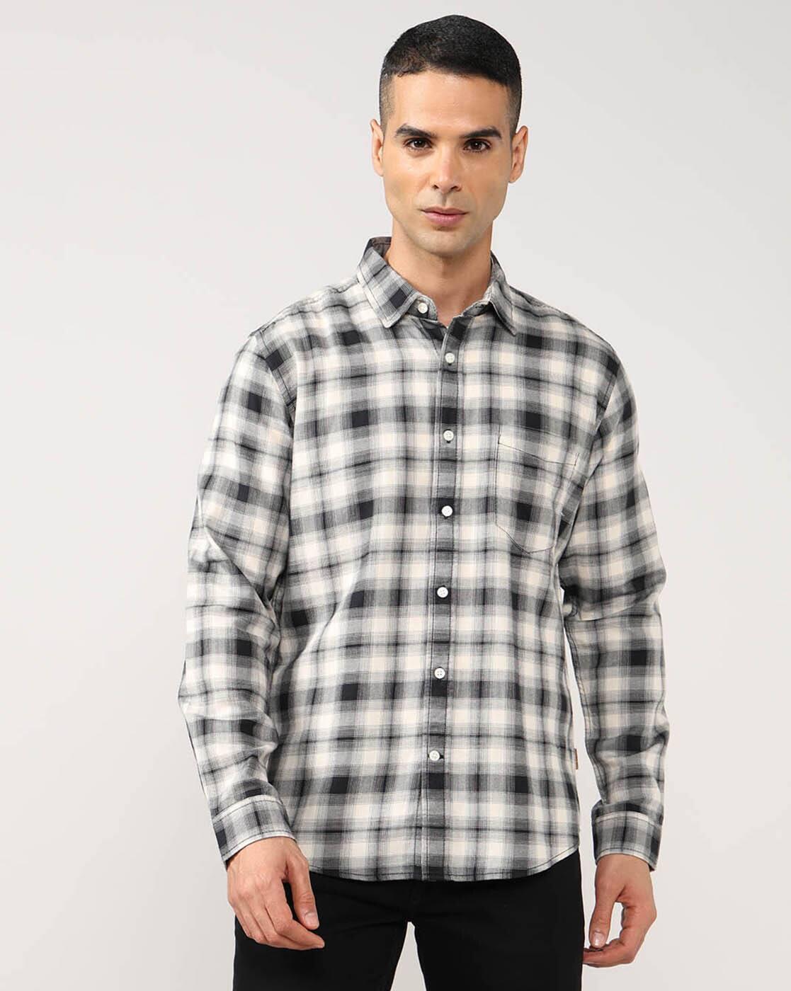 Men Plaid Check Regular Fit Shirt