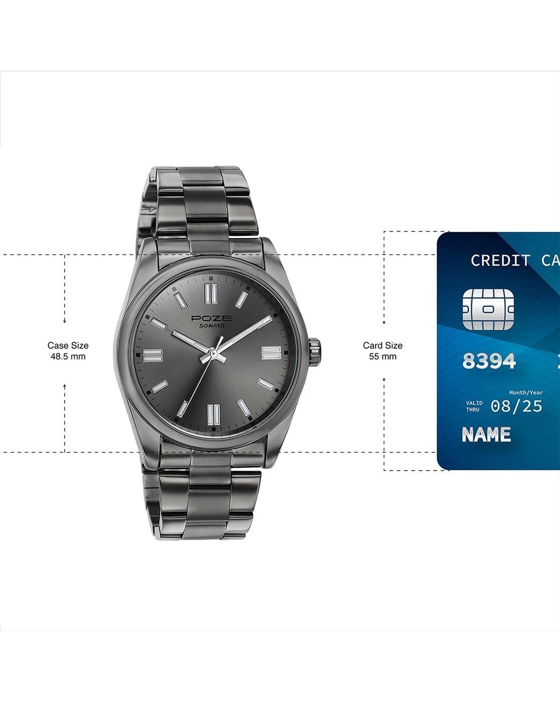 Men Poze Drop 6 Analogue Watch with Stainless Steel Strap-SP70033QM01W