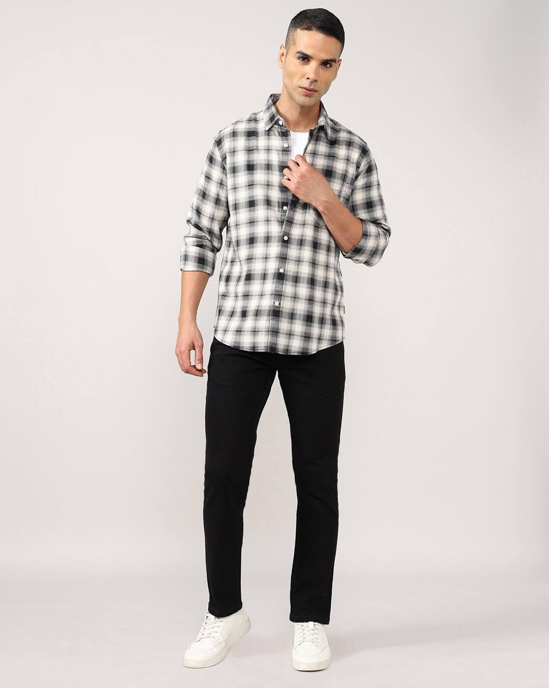 Men Plaid Check Regular Fit Shirt