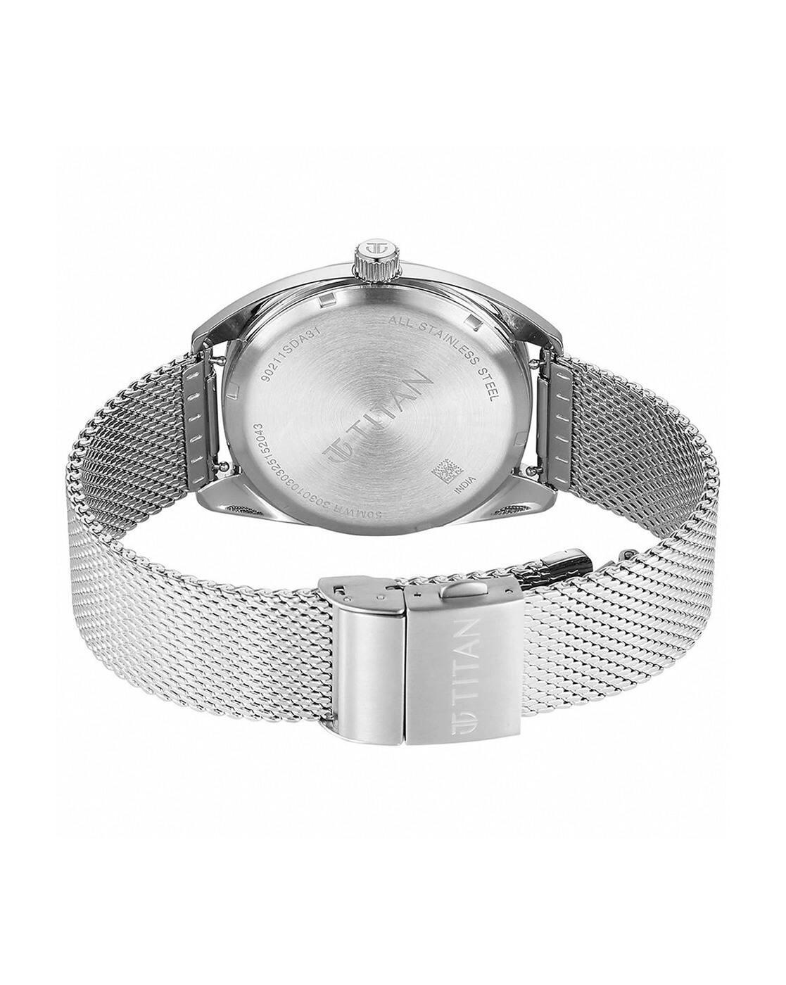Men Classique Tonneau Analogue Watch with Stainless Steel Strap-90211SM01