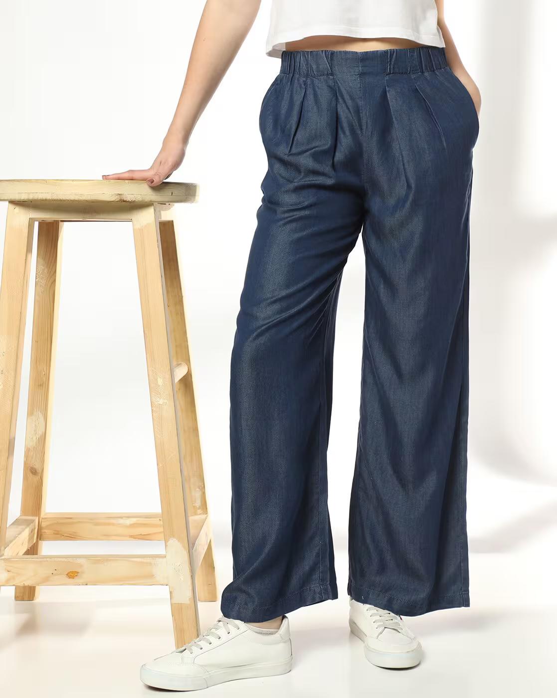 Women Mid-Rise Wide-Leg Jeans