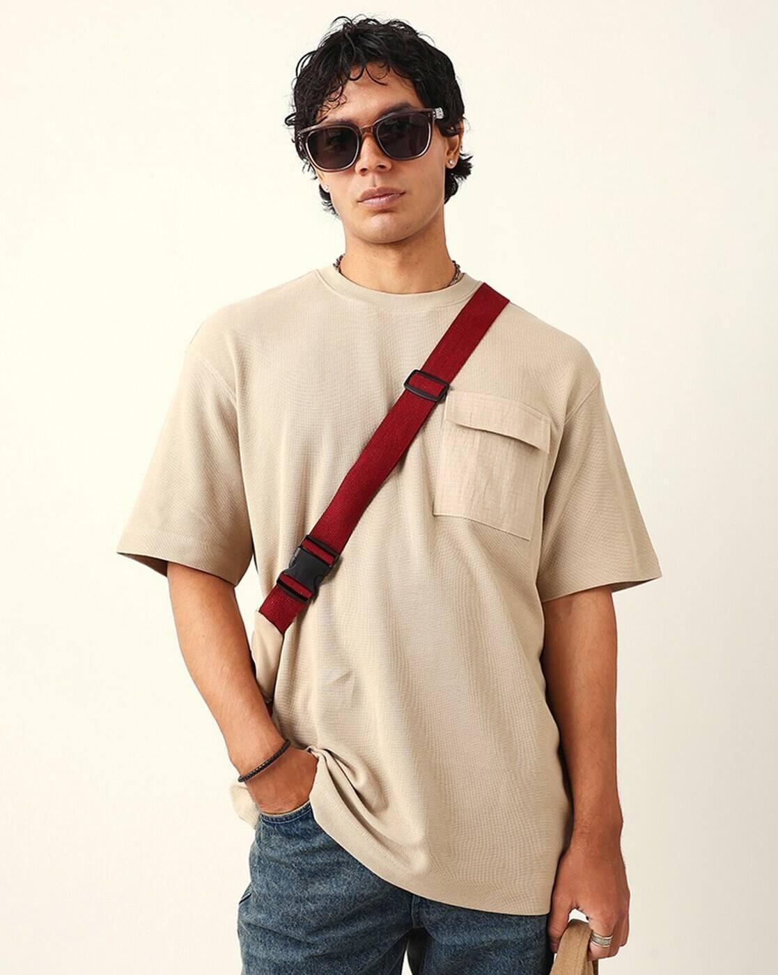 Men Oversized Fit Crew- Neck T-Shirt