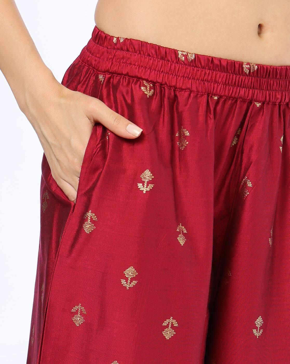 SALWAR WITH PLEAT DETAI, MAGNTA/FUSHA, M