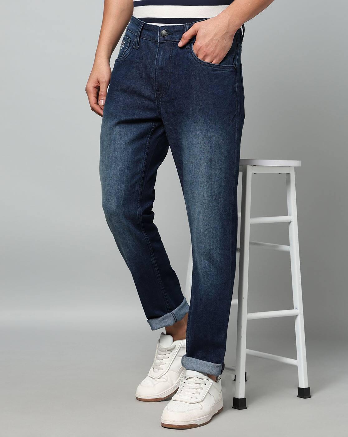 Men Stone-Wash Slim Fit Jeans