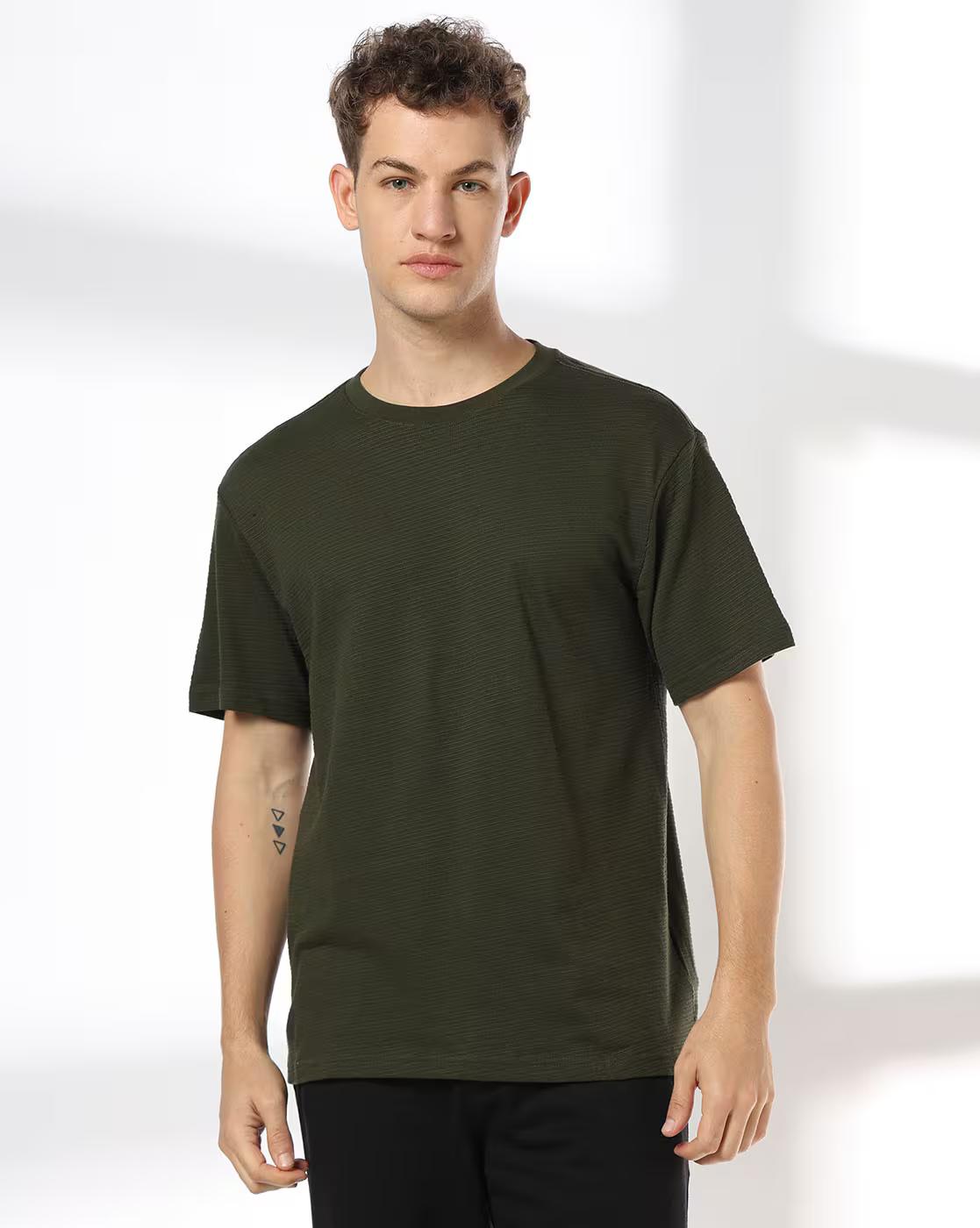 Men Regular Fit Crew-Neck T-Shirt