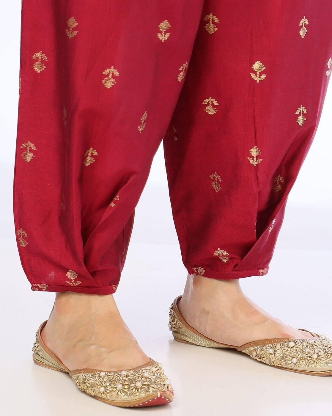 SALWAR WITH PLEAT DETAI, MAGNTA/FUSHA, M