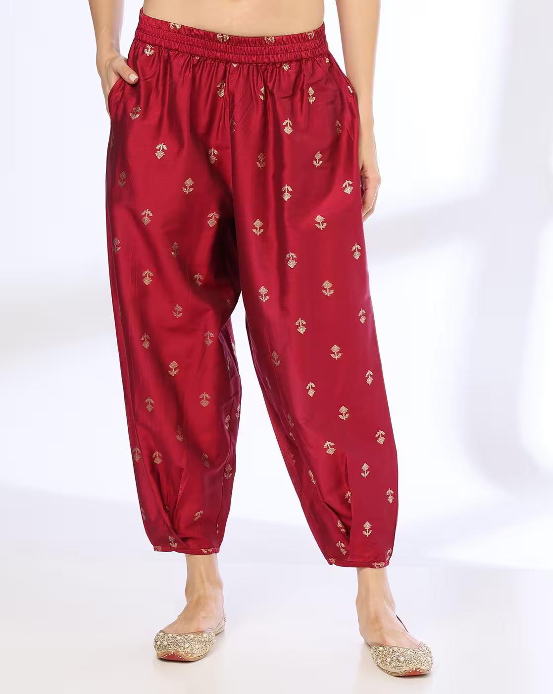 SALWAR WITH PLEAT DETAI, MAGNTA/FUSHA, M