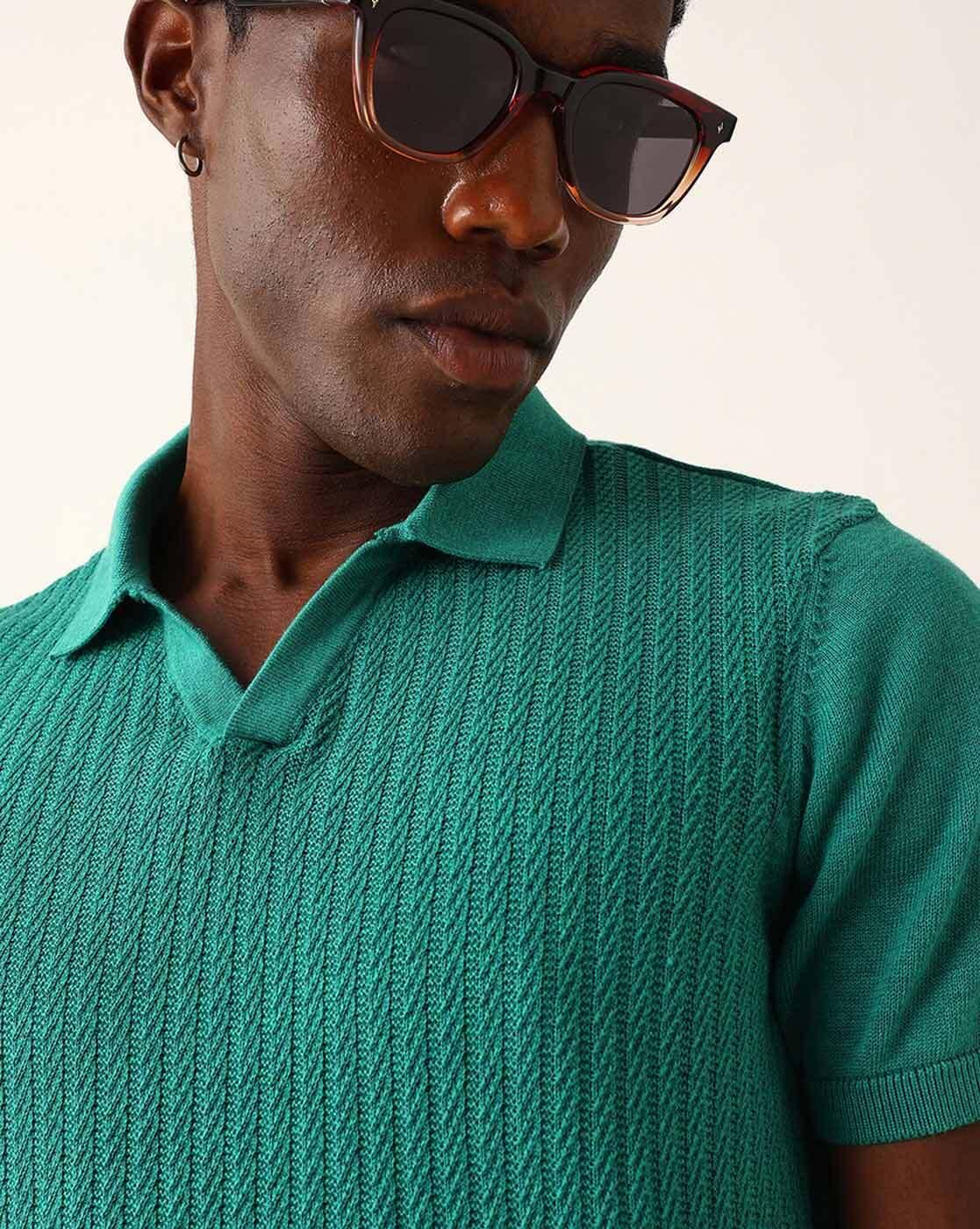 Self-design Slim Fit Polo T-shirt