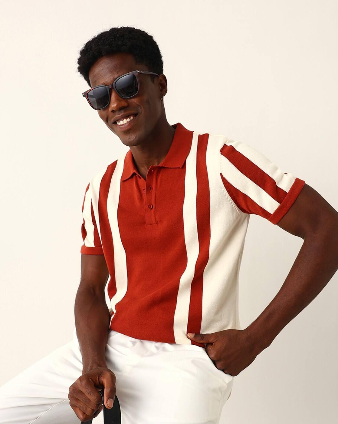 Stripes Regular Fit Polo T-shirt