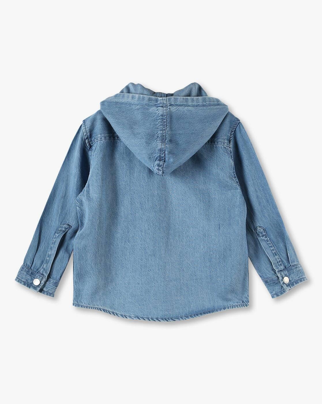 Boys Relaxed Fit Hooded-Neck Shirt