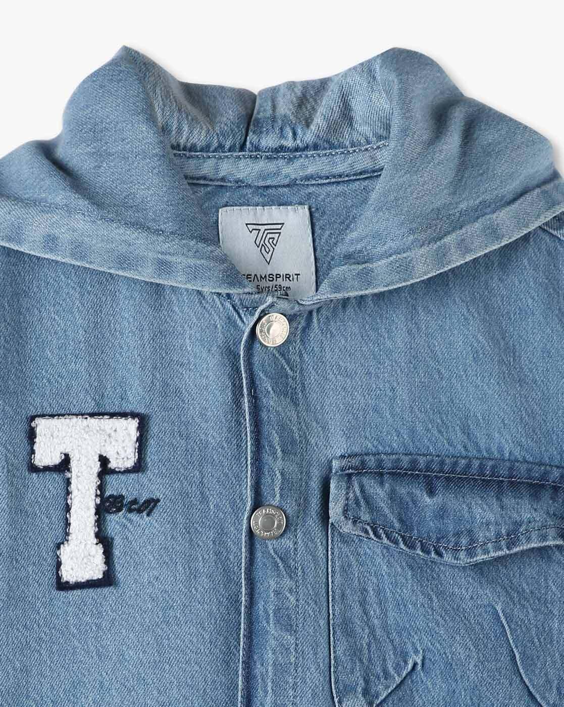 Boys Relaxed Fit Hooded-Neck Shirt