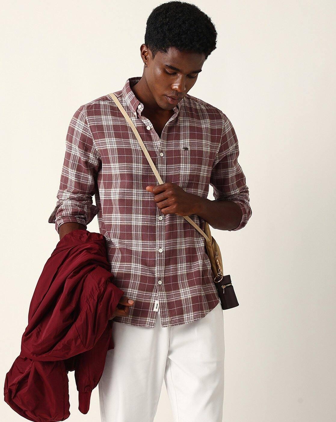 Men Checks Slim Fit Shirt