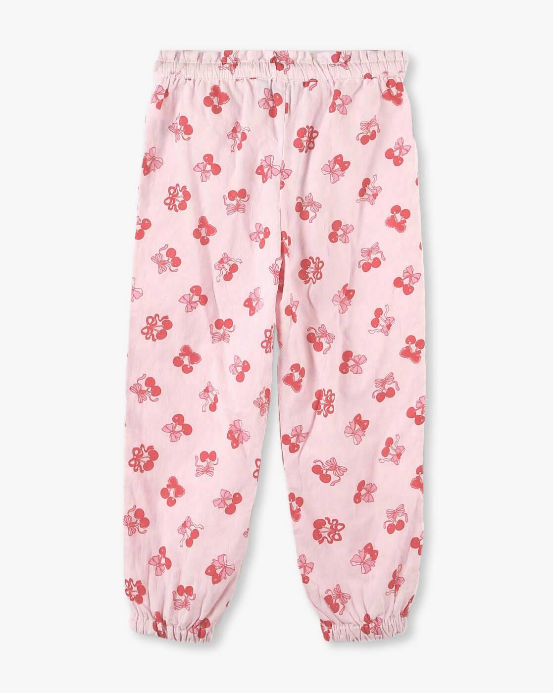Girls Bow Print Jogger Pants