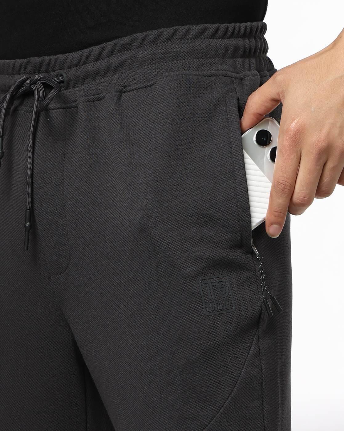 SIDE POCKET CURVE PANEL TRACKPA, GREY, L