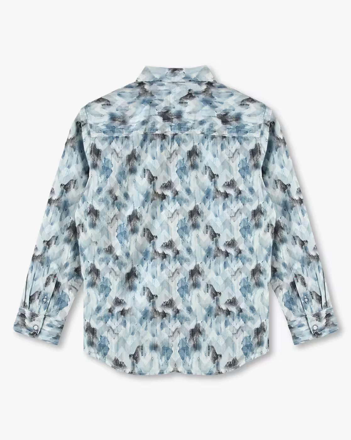 Boys All-Over Print Slim Fit Cotton Shirt