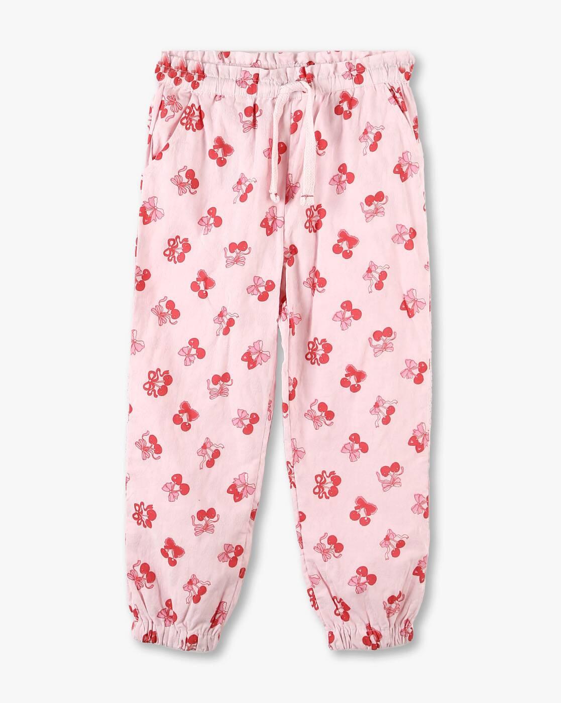 Girls Bow Print Jogger Pants
