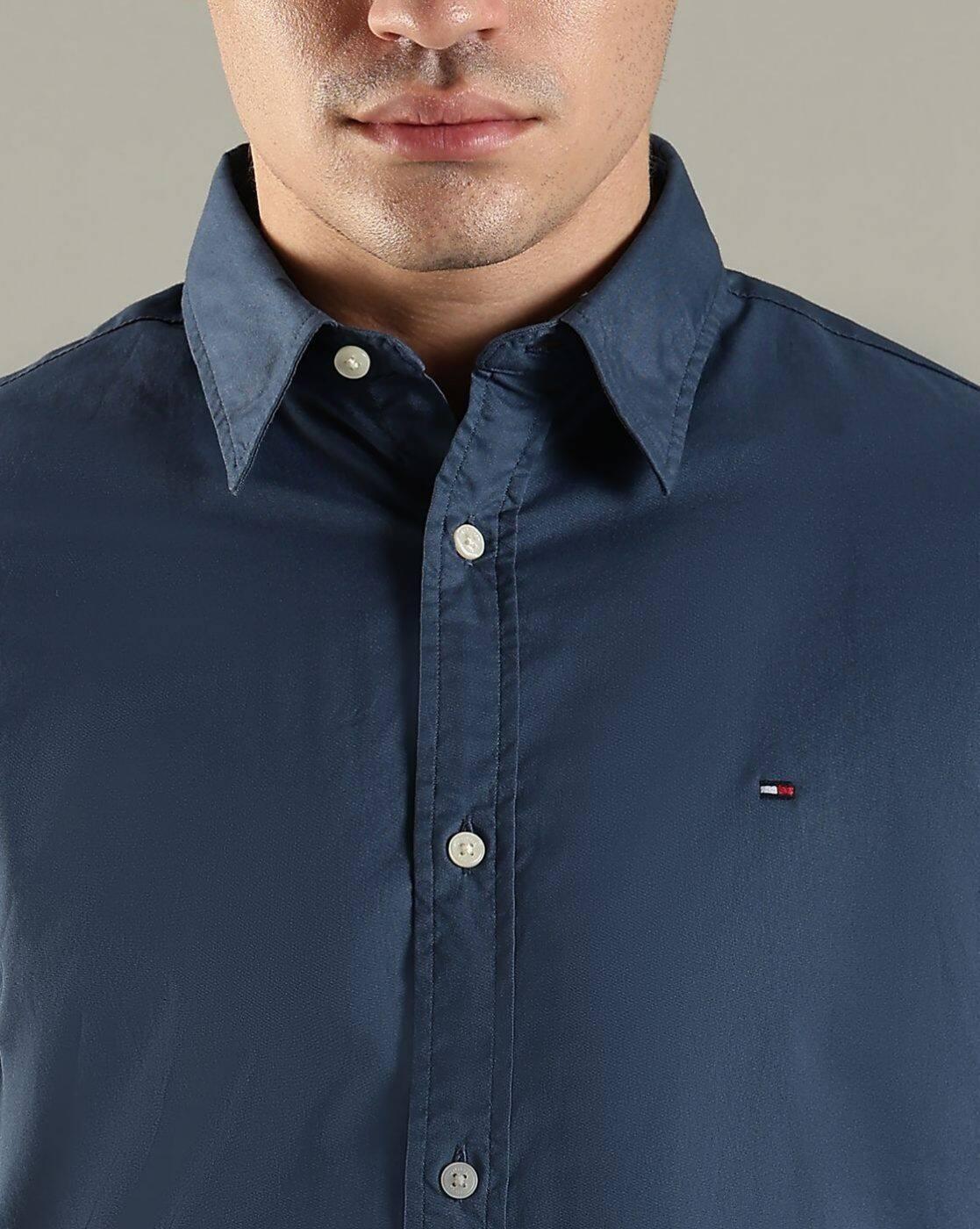 Men Slim Fit Flex Poplin Shirt