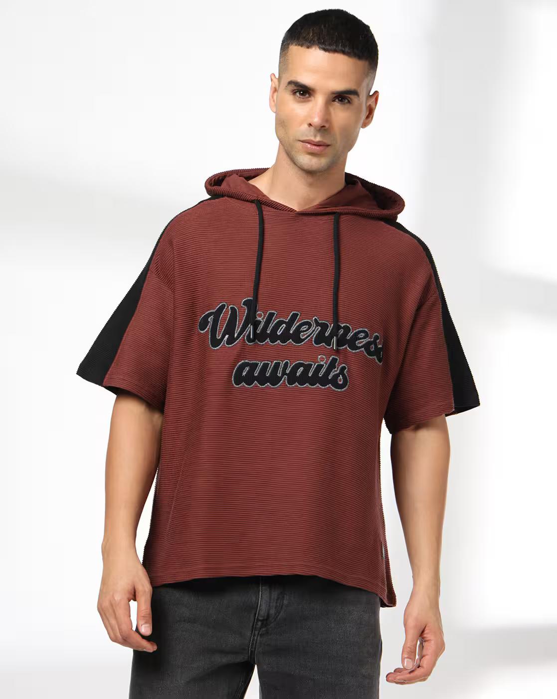 Men Embroidered Regular Fit Hoodie